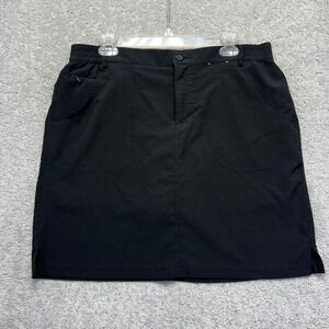 Tilley Trek Skort Womens Large Black Recycled Poly Golf Active Hiking Travel